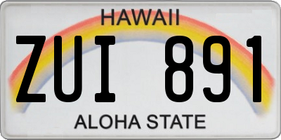 HI license plate ZUI891