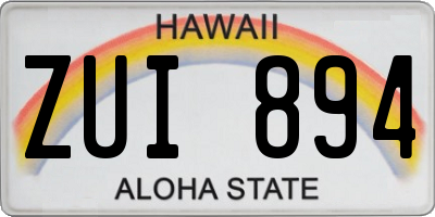 HI license plate ZUI894