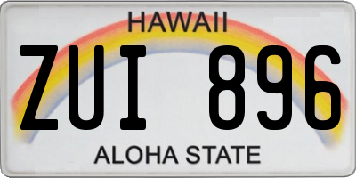 HI license plate ZUI896