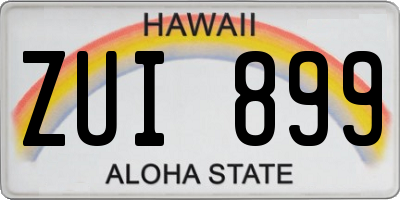 HI license plate ZUI899