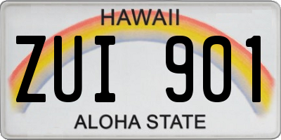 HI license plate ZUI901