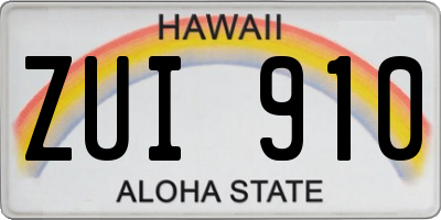 HI license plate ZUI910
