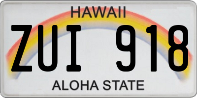 HI license plate ZUI918