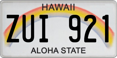 HI license plate ZUI921