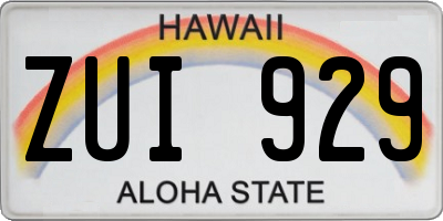 HI license plate ZUI929