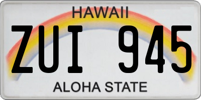 HI license plate ZUI945