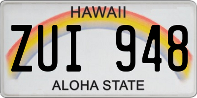 HI license plate ZUI948