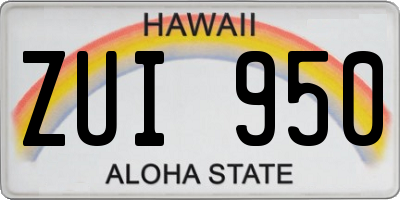 HI license plate ZUI950