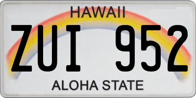 HI license plate ZUI952