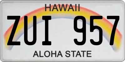 HI license plate ZUI957
