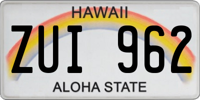 HI license plate ZUI962