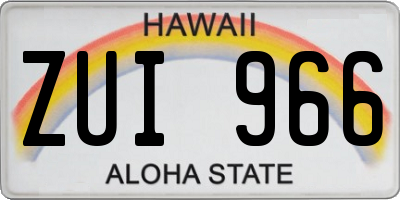 HI license plate ZUI966