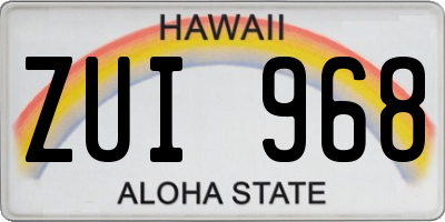HI license plate ZUI968