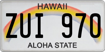 HI license plate ZUI970