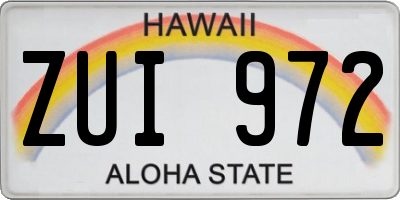 HI license plate ZUI972