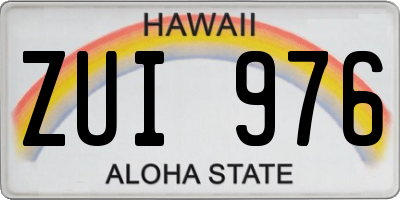 HI license plate ZUI976