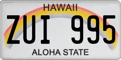 HI license plate ZUI995