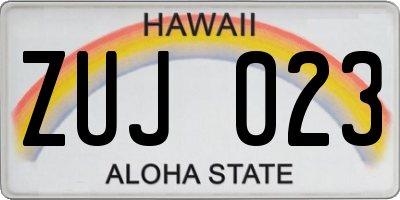 HI license plate ZUJ023