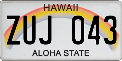 HI license plate ZUJ043