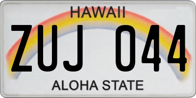 HI license plate ZUJ044