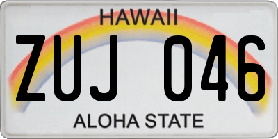 HI license plate ZUJ046