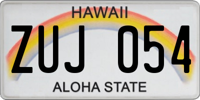 HI license plate ZUJ054