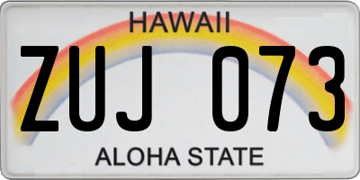 HI license plate ZUJ073