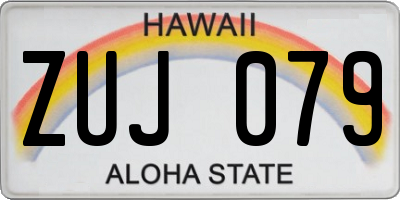 HI license plate ZUJ079