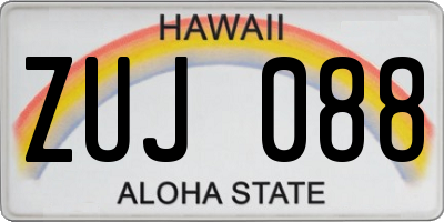 HI license plate ZUJ088