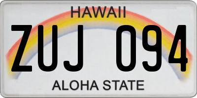 HI license plate ZUJ094