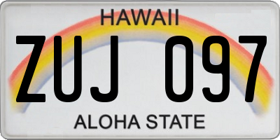 HI license plate ZUJ097