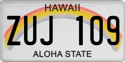 HI license plate ZUJ109
