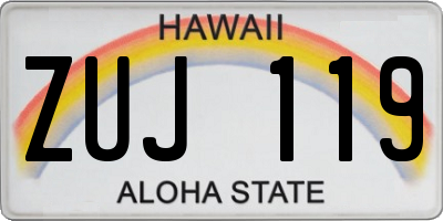HI license plate ZUJ119