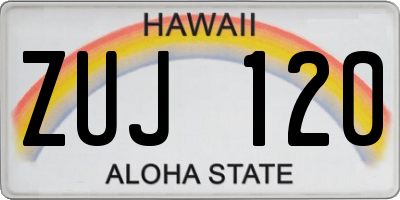 HI license plate ZUJ120