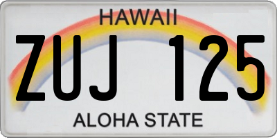 HI license plate ZUJ125