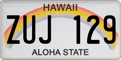 HI license plate ZUJ129