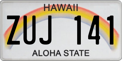 HI license plate ZUJ141
