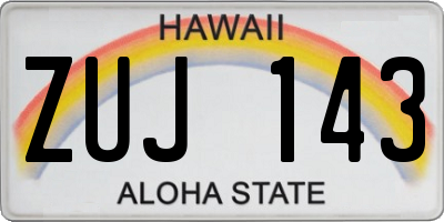 HI license plate ZUJ143
