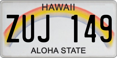 HI license plate ZUJ149