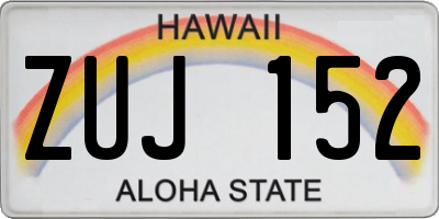 HI license plate ZUJ152