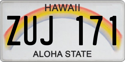 HI license plate ZUJ171
