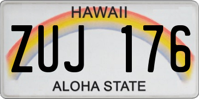 HI license plate ZUJ176