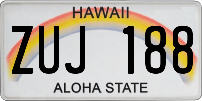 HI license plate ZUJ188