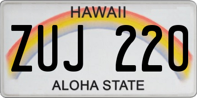 HI license plate ZUJ220
