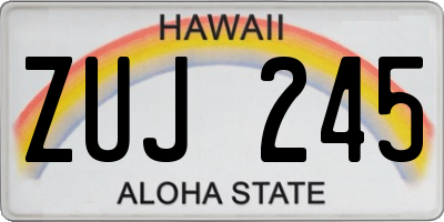 HI license plate ZUJ245