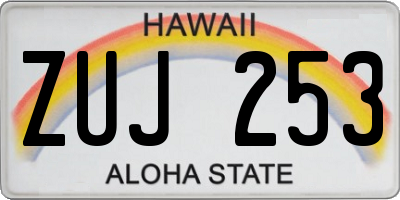 HI license plate ZUJ253