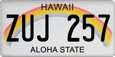 HI license plate ZUJ257