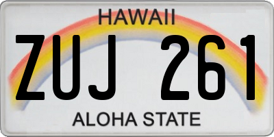 HI license plate ZUJ261