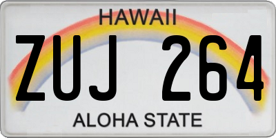 HI license plate ZUJ264