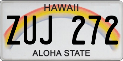 HI license plate ZUJ272
